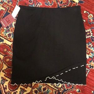NWT Black mini body con ruffle skirt